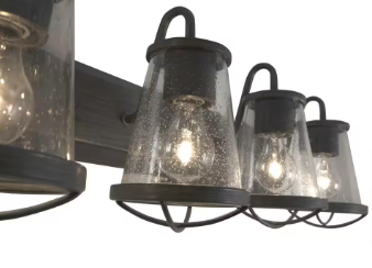Georgina 30 in. 4-light Weathered Iron Industrial indoor vanity - $65