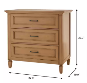 Home Decorators Collection Bonawick Patina Wood 3-Drawer Nightstand - $210