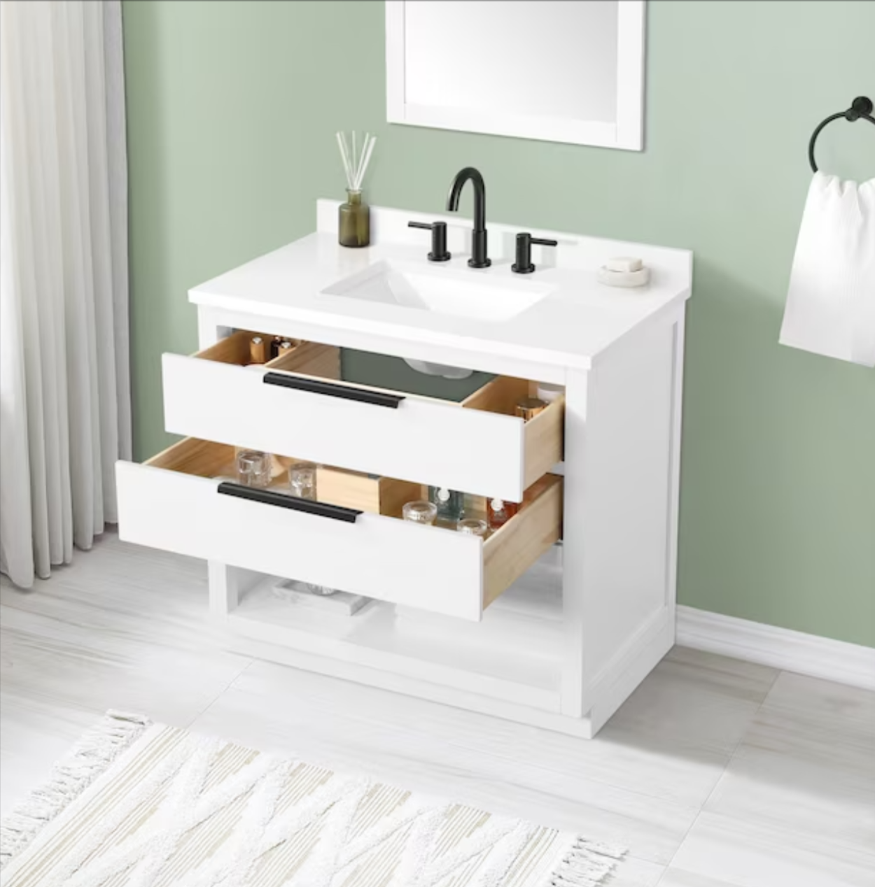 Origin 21 Beecham 36-in White Undermount Single Sink Bathroom Vanity - $720