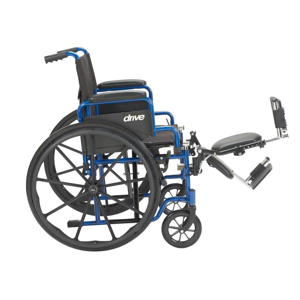 18 in. Blue Streak Wheelchair with Flip Back Desk Arms and Elevating Leg Rests - $85