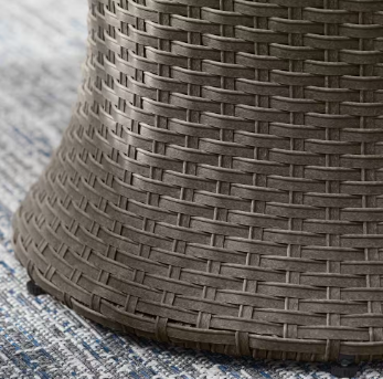 Exclusive Hampton Bay 20.08 in. Fairlane Black Wicker Outdoor Side Table - $60