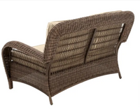 Beacon Park Brown Wicker Outdoor Patio Loveseat with Cushions - $210