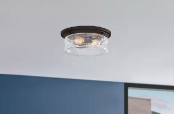 Silveroak 13 in. 2-Light Oil Rubbed Bronze Round Flush Mount Ceiling Light - $45
