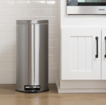 StyleWell 8 Gal. Stainless Steel Round Step-On Trash Can - $25
