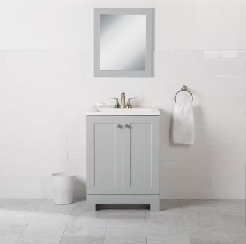 Single Sink Freestanding Bath Vanity in Pearl Gray 24 in. W x 19 in. D x 33 in. H  - $100
