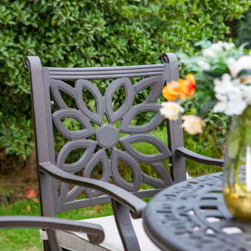 Brown 7-Piece Cast Aluminum Patio Bar Height Outdoor Dining Set - $1,020