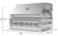 Outdoor Kitchen 5-Burner Natural Gas Grill in Stainless Steel with Ceramic Trays - $1320