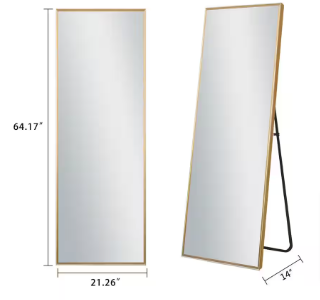 NEUTYPE Oversized Gold Metal Beveled Glass Modern Classic Mirror - $95