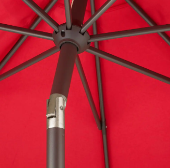 Hampton Bay 9 ft. Aluminum Market Crank and Tilt Patio Umbrella in Ruby - $55