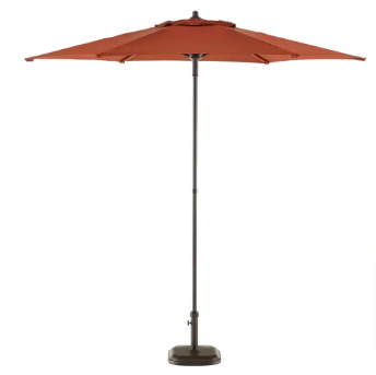 StyleWell 7.5 ft. Steel Market Outdoor Patio Umbrella in Chili Red - $35