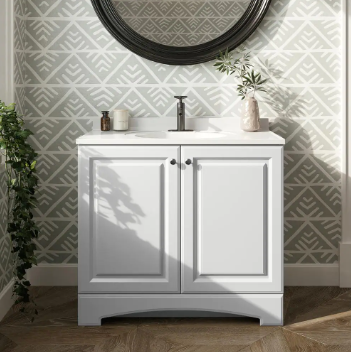 Glacier Bay Bath Vanity in White with Cultured Marble Vanity Top - $155