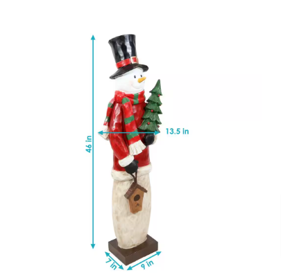 Sunnydaze Snowman in Sweater with Christmas Tree Indoor/Outdoor - 46- Inch - $100