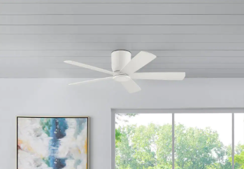 Britton 52 in. Integrated LED Indoor Matte White Ceiling Fan - $90
