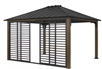 Hampton Bay Iron Creek 11 ft. x 13 ft. Black Hard Top Gazebo - $810