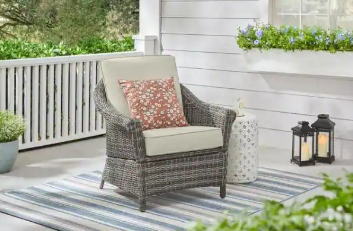 Hampton Bay Chasewood Brown Wicker Outdoor Patio Lounge Chair - $290