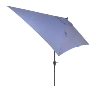 Hampton Bay 10 ft. x 6 ft. Aluminum Market Patio Umbrella in Steel Blue - $115