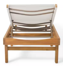Summerland White and Teak Brown Wood Outdoor Chaise Lounges (Set of 2) - $245