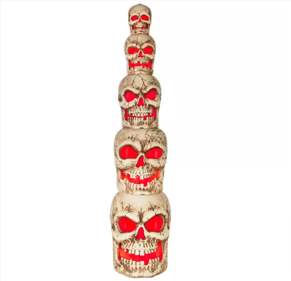 Home Accents Holiday 8 ft. Giant Sized LED Skull Stack - $275
