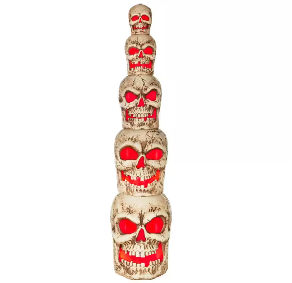 Home Accents Holiday 8 ft. Giant Sized LED Skull Stack - $195