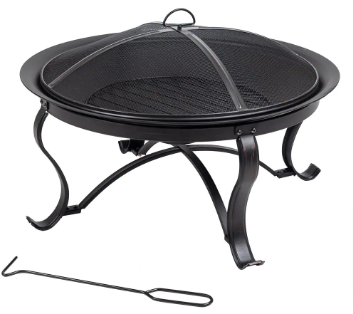 Hampton Bay Sadler 30 in. x 19 in. Round Steel Wood Burning Fire Pit - $60