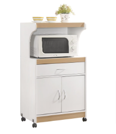 HODEDAH White Microwave Cart with Storage - $50