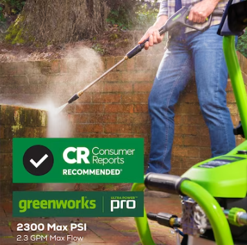 Greenworks Pro 2300 PSI 1.2-GPM Cold Water Electric Pressure Washer - $210