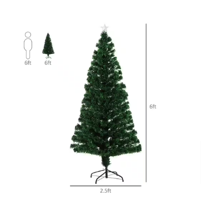 HOMCOM 6 ft. Pre Lit LED Noble Fir Artificial Christmas Tree - $25
