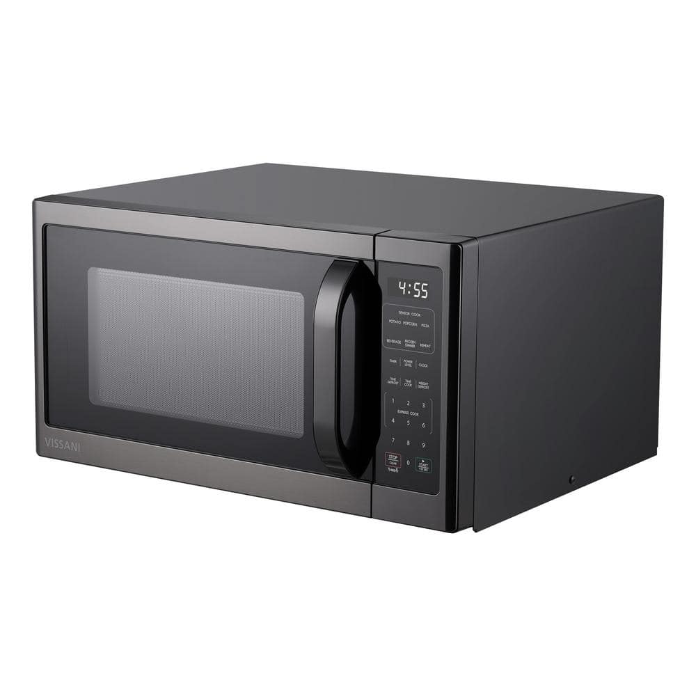 Vissani Black Stainless Steel 1,100 Watt Countertop Microwave 85 · DISCOUNT BROS