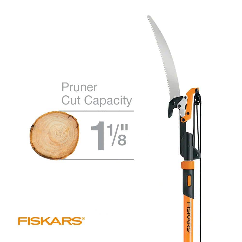 Fiskars PowerLever 15 in. Fiberglass Pole 14 ft. Tree Pruner - $30