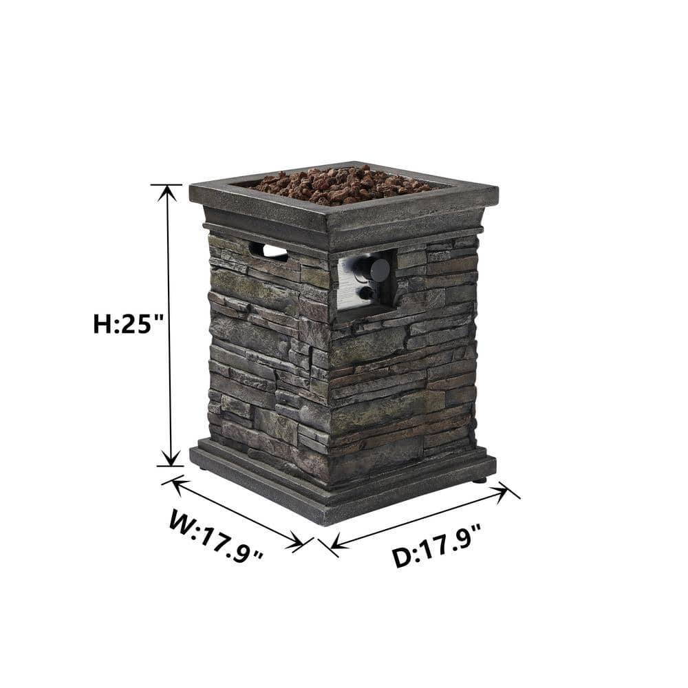 CASAINC 18 in. x 25 in. Outdoor Propane Gas Fire Pit Burning Fire Column - $180