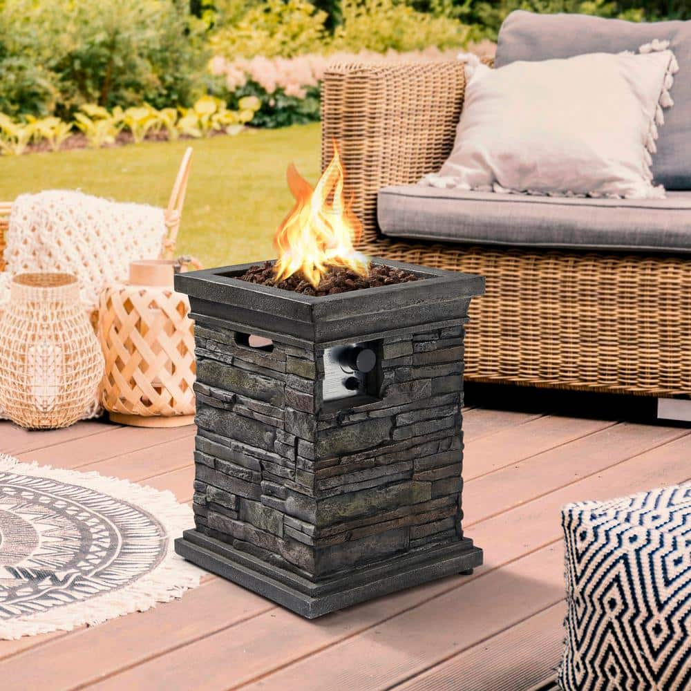 CASAINC 18 in. x 25 in. Outdoor Propane Gas Fire Pit Burning Fire Column - $180