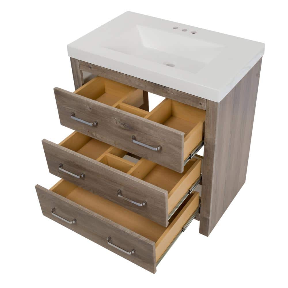 Glacier Bay Woodbrook 30 in. W x 19 in. D x 34 in. H Single Sink Bath · DISCOUNT BROS