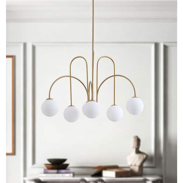 aiwen 6-Light Golden Modern Empire Chandelier Candle Pendant Light Fixture - $80
