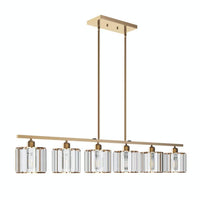 aiwen Mordern 6-Light Gold Kitchen Island Linear Rectangle Chandelier - $95