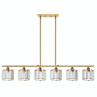 aiwen Mordern 6-Light Gold Kitchen Island Linear Rectangle Chandelier - $95