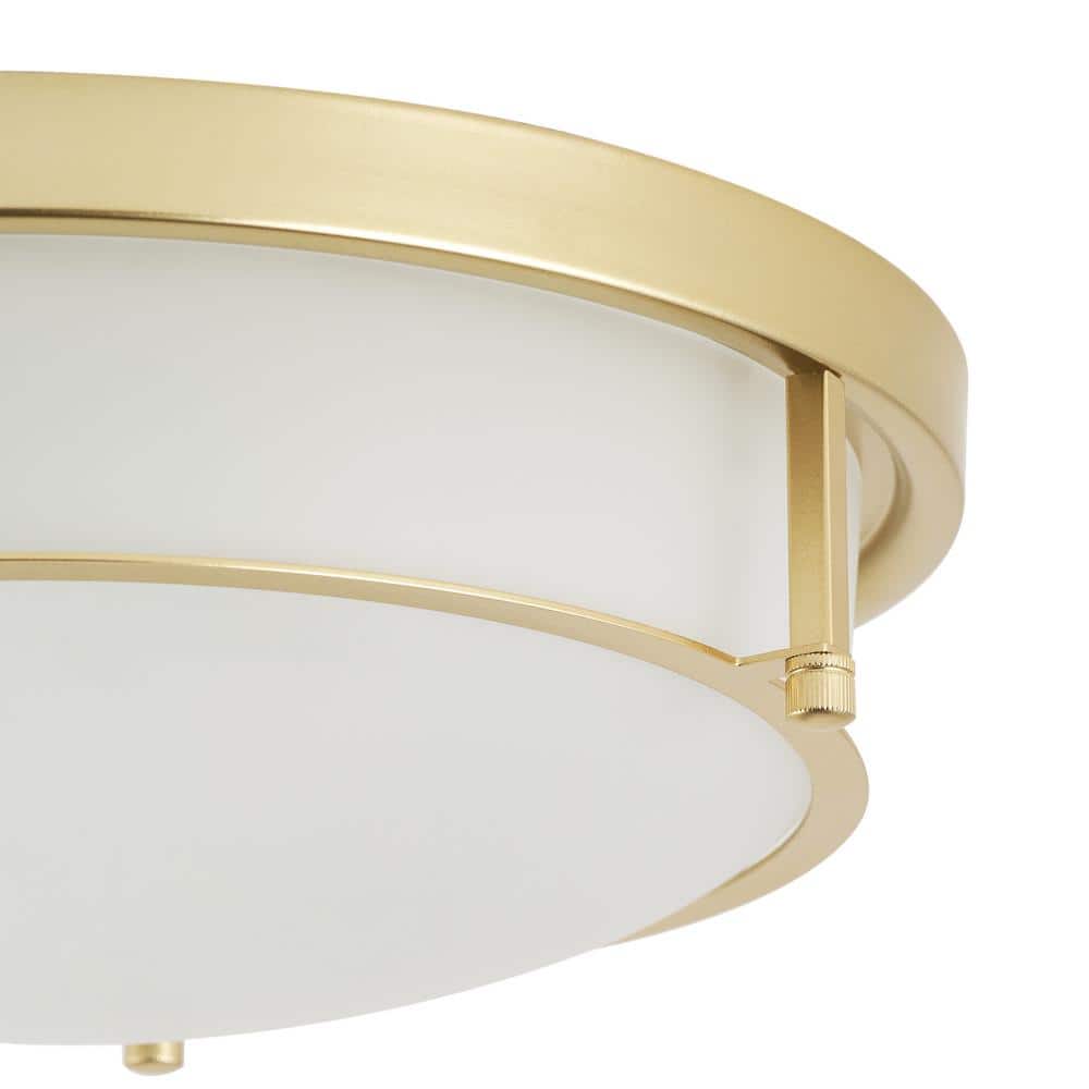 13 in. 2-Light Industrial Gold Flush Mount Farmhouse Close to Ceiling Light Fixture - $25
