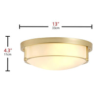 13 in. 2-Light Industrial Gold Flush Mount Farmhouse Close to Ceiling Light Fixture - $25