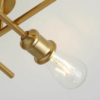 Modern 11 in. 4-Light Gold Sputnik Semi-Flush Mount Ceiling Lighting Fixture - $30