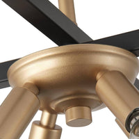 Modern 14.76 in. 4-Light Black and Gold Semi-Flush Mount Metal Ceiling Light - $35