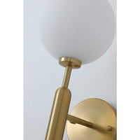 aiwen Modern 1-Light Gold Globe Armed Sconce Wall Sconce with Glass Shade - $35