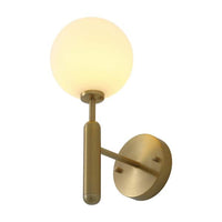 aiwen Modern 1-Light Gold Globe Armed Sconce Wall Sconce with Glass Shade - $35