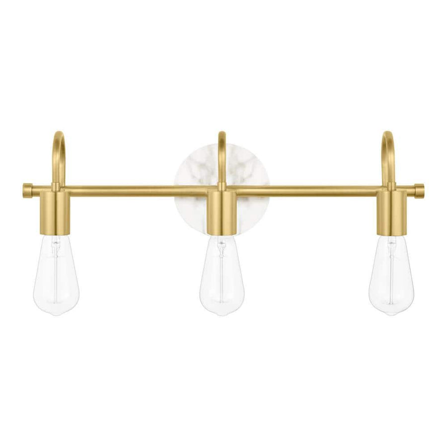 Hensley 21 in. 3-Light Gold and Faux Marble Bathroom Vanity Light Fixture - $40