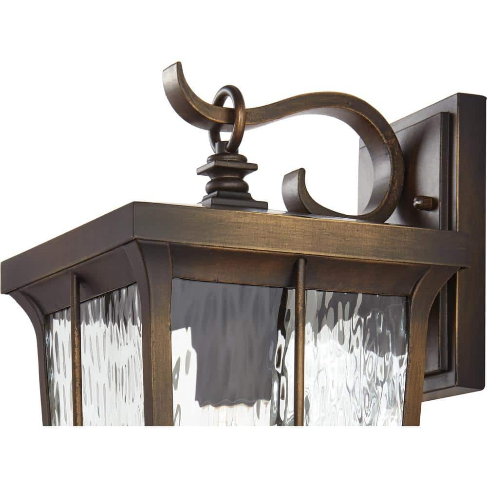 Barrington 14 in. 1-Light Golden Bronze Hardwired Outdoor Wall Light Lantern Sconce - $75