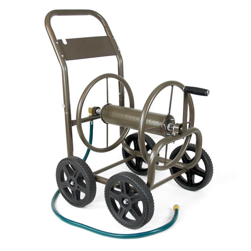Hampton Bay 250 ft. 4-Wheel Garden Water Hose Cart - $60 · DISCOUNT BROS