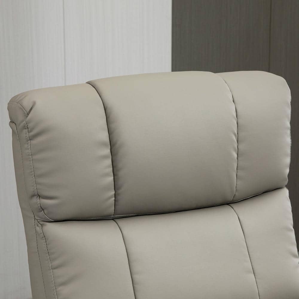 Grey PU Leather 10-Vibration Points and 5-Massage Mode Reclining Massage Chair - $175