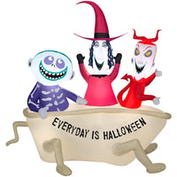 5 ft. H x 2.5 ft. W x 5.5 ft. L Halloween Airblown Inflatable-Lock Shock and Barrel - $120