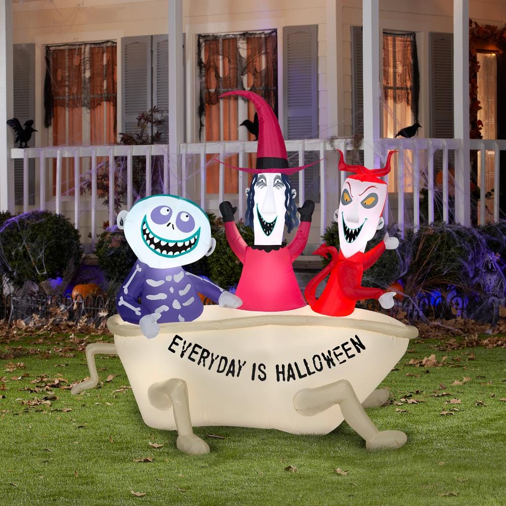 5 ft. H x 2.5 ft. W x 5.5 ft. L Halloween Airblown Inflatable-Lock Shock and Barrel - $120