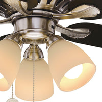 Hampton Bay Rockport 52 in. Indoor LED Brushed Nickel Ceiling Fan with Light Kit - $55