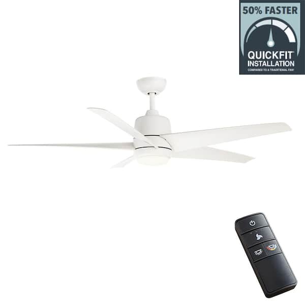 Mena 54 in. White Color Changing Integrated LED Matte White Ceiling Fan - $95