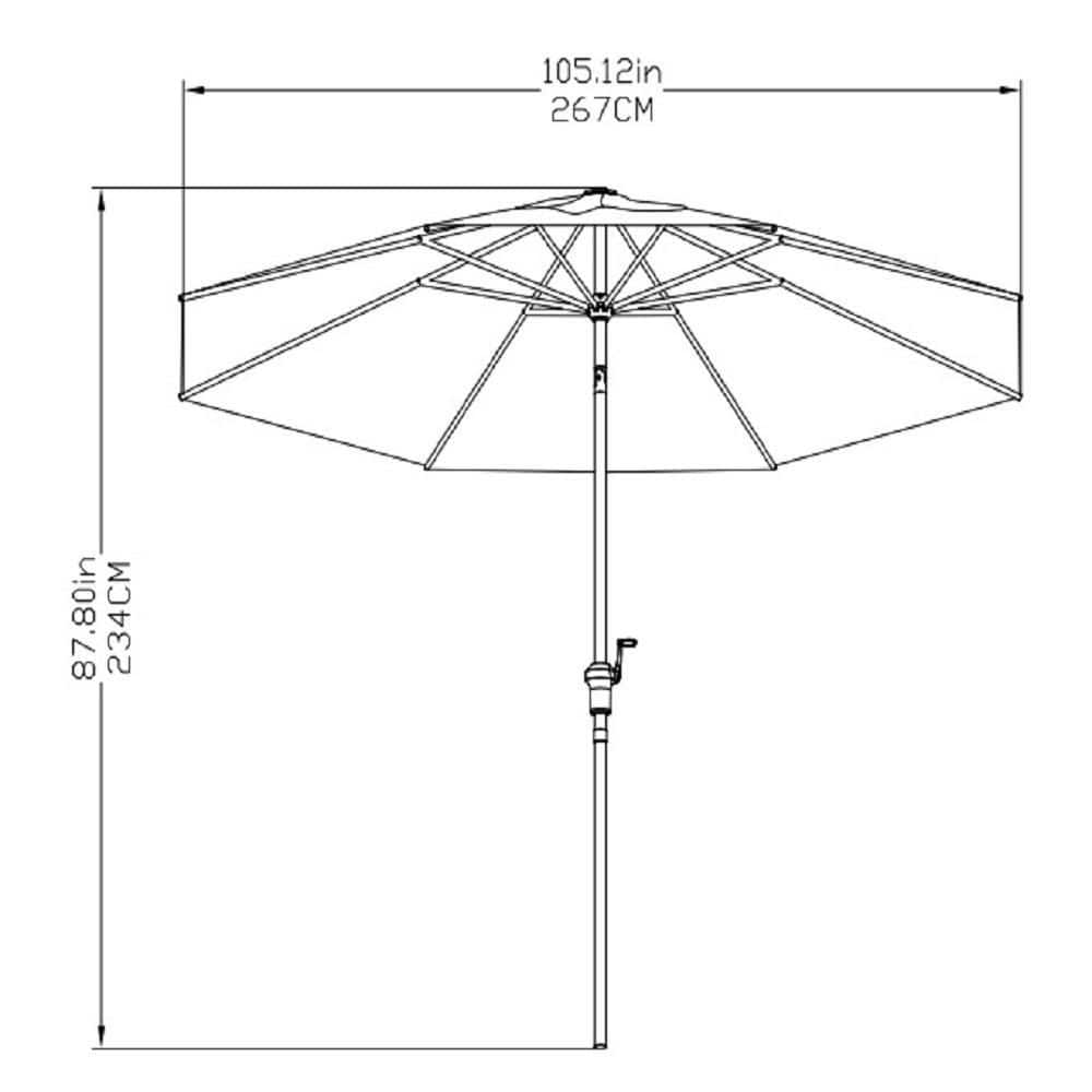 Hampton Bay 9 ft. Aluminum Market Crank and Tilt Patio Umbrella in Riverbed Tan - $55